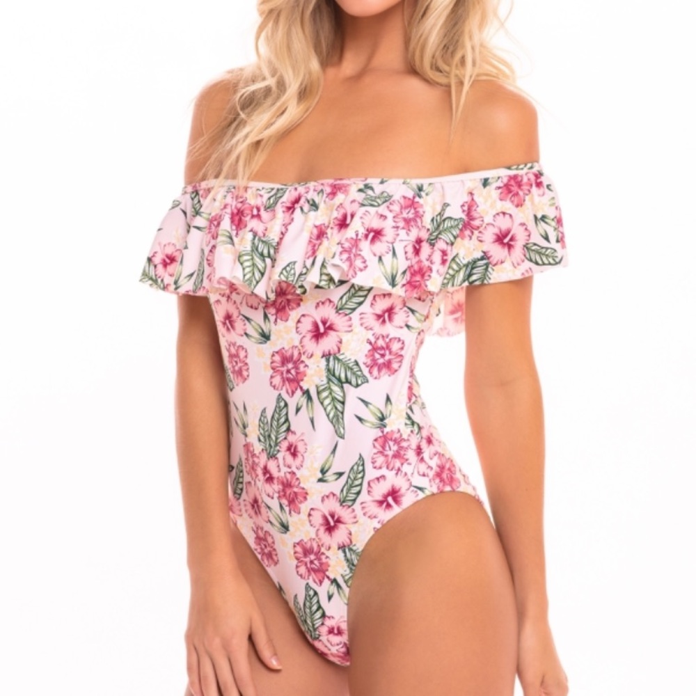 Cabana De Sol one piece off the shoulder swimsuit
